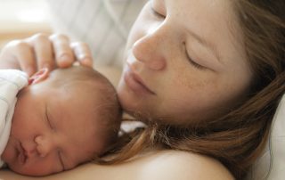 Sleeping female and child