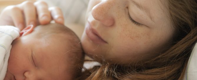 Sleeping female and child